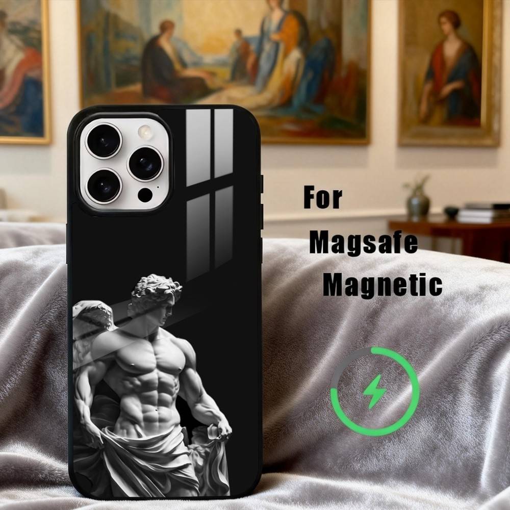 Greek Mythology Statue Fitness GYM Phone Case For iPhone17,16,15,14,13,12,11 Plus,Pro Max Magnetic For Magsafe Wireless Charging