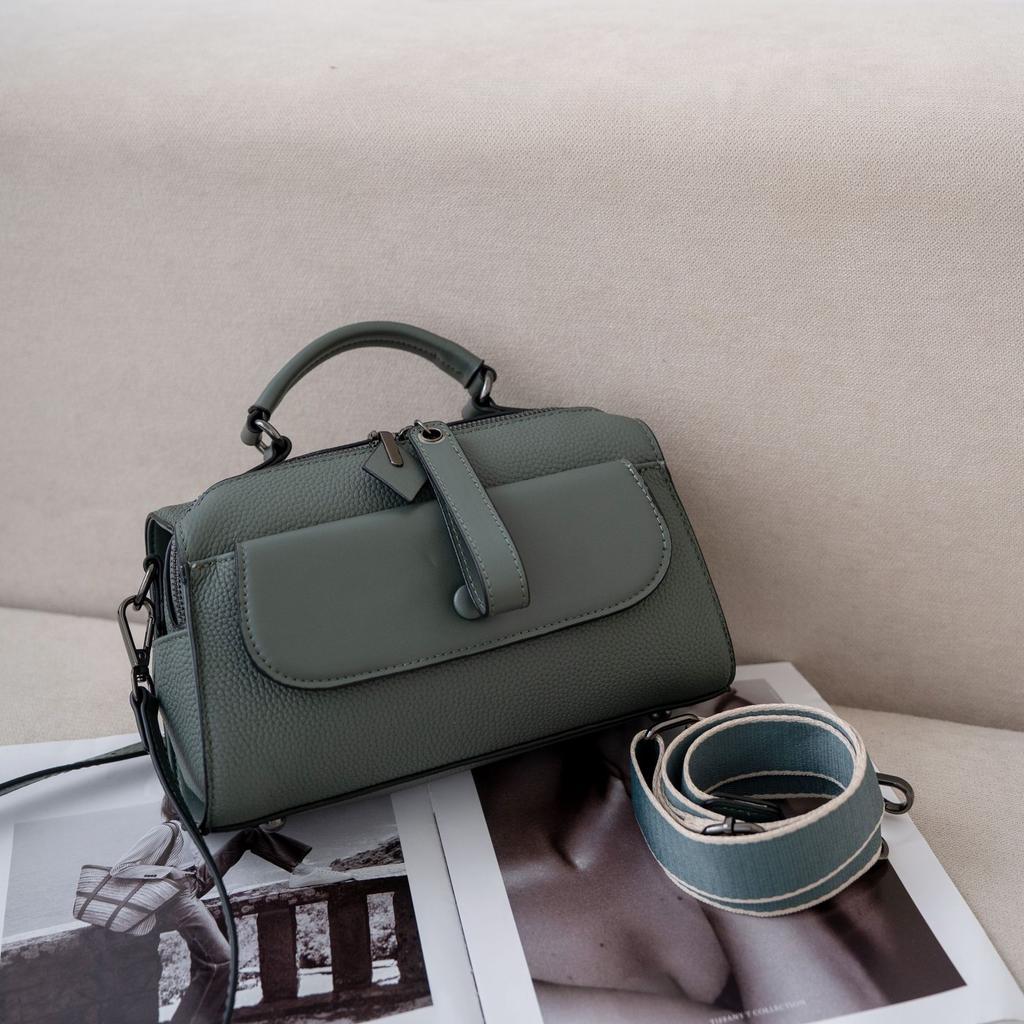 Damenhandtasche aus Rindsleder, Schultertasche, Messenger-Tasche mit großem Fassungsvermögen, Tragetasche, Mama-Tasche, modische, einfache Einkaufstasche