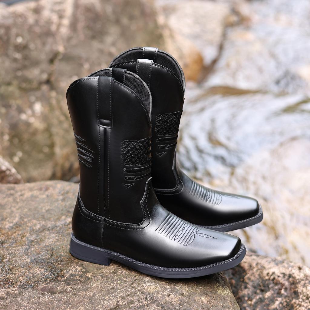 Shoes Men Western Boots Cowboy Waterproof Outdoor Boots Men Shoes Knee High Riding Boots Boots Vintage Riding Boots