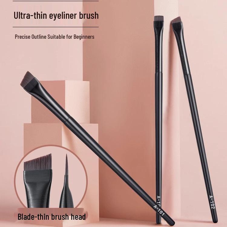 Ultra-Fine Flat Head Angled Eyeliner & Eyebrow Brush - Portable Makeup Tool with Single Free Shipping