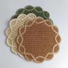 Heat Insulation Paper Woven Placemat Flower Shaped Home Decor Placemat  For Photo Prop