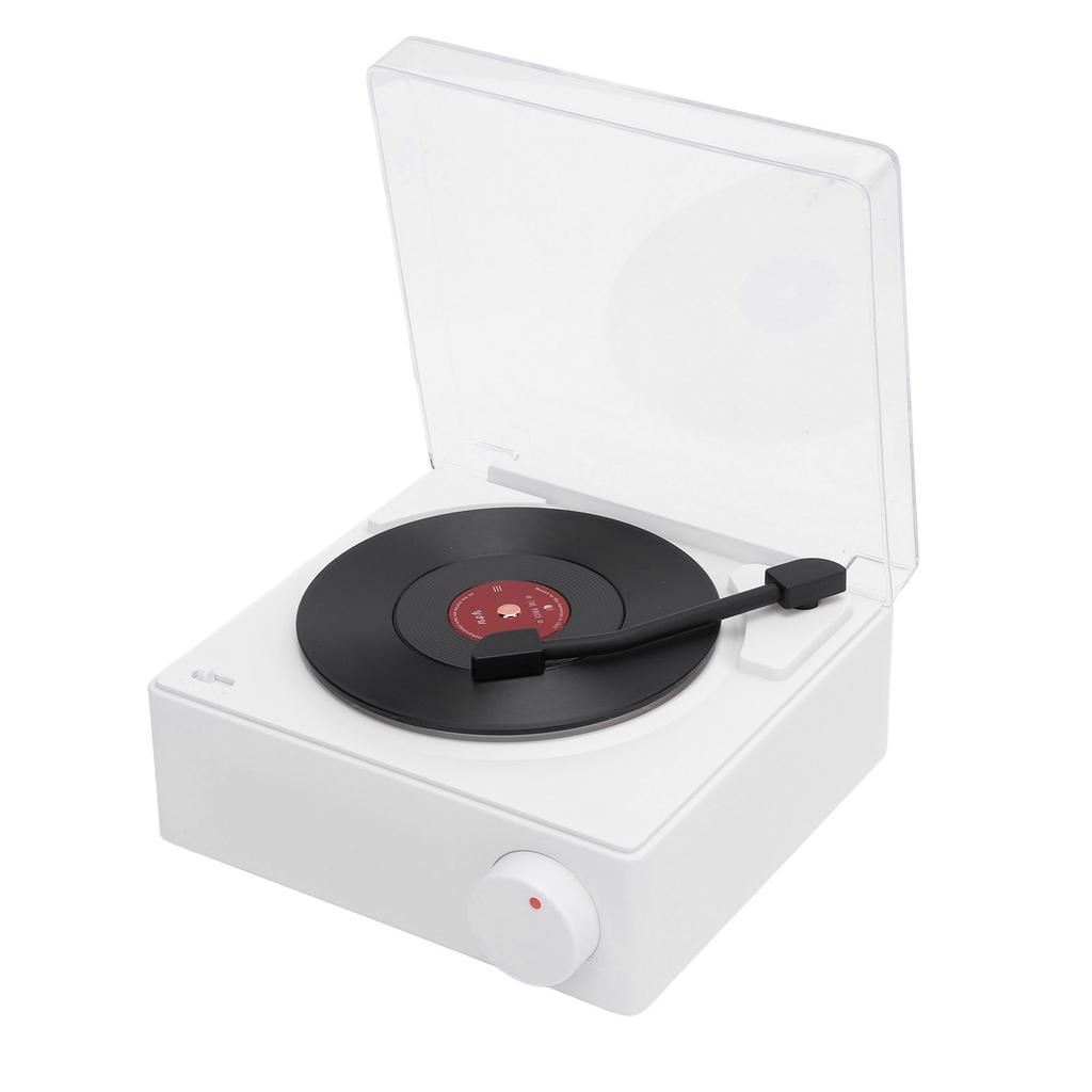 Record Player Bluetooth Speaker ABS Cute Portable Wireless Turntable Speaker Alarm Clock for Home