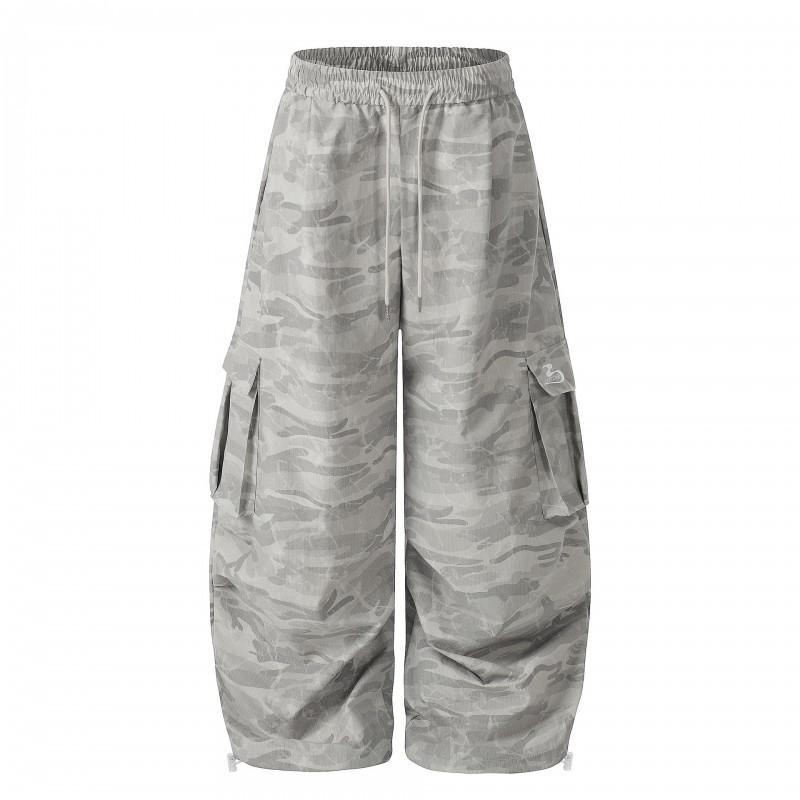 2026 American Outdoor Camo Cargo Pants Loose Fit Straight Leg Trousers Men Women