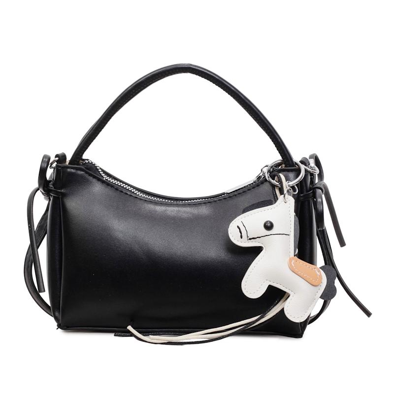 

2026 Spring & Summer New Fashion Solid PU Half Moon Shoulder & Crossbody Bags Popularity Exquisite Dating Handbags for Women чёрный