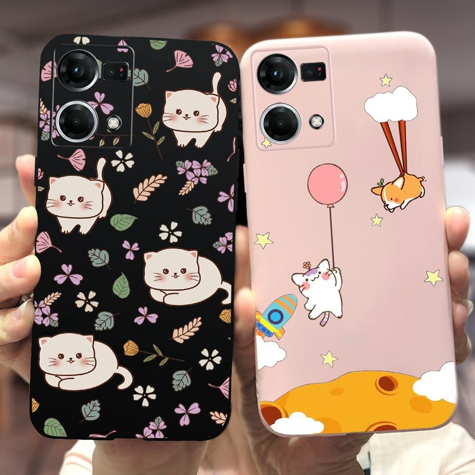 For Oppo Reno7 4G Case Oppo F21 Pro CPH2363 Stylish Candy Painted Cover Soft Silicone Phone Case For Oppo Reno 7 F21Pro 4G Shell