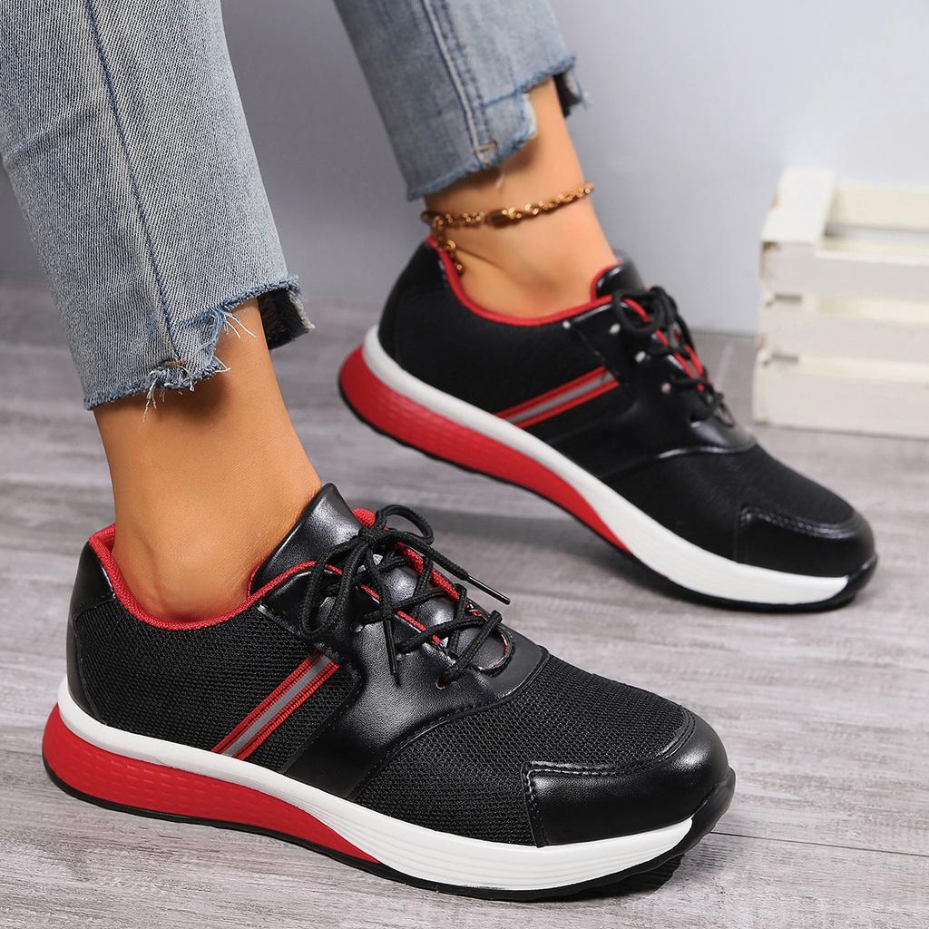 Large size women's shoes 2024 spring new fashion round head lace-up platform single shoes women's casual single shoes women's size 43