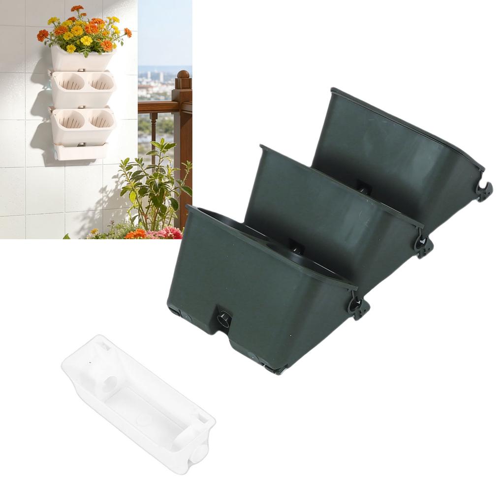 Self Wat ing Stackable V tical Plant Pot Wall Mounted s Pots for Strawb ries Vegetable Indoor Outdoor Decoration
