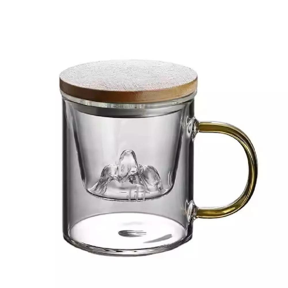High Borosilicate Glass Tea Cups With Cover Water Cup Originality Water Separate for Household