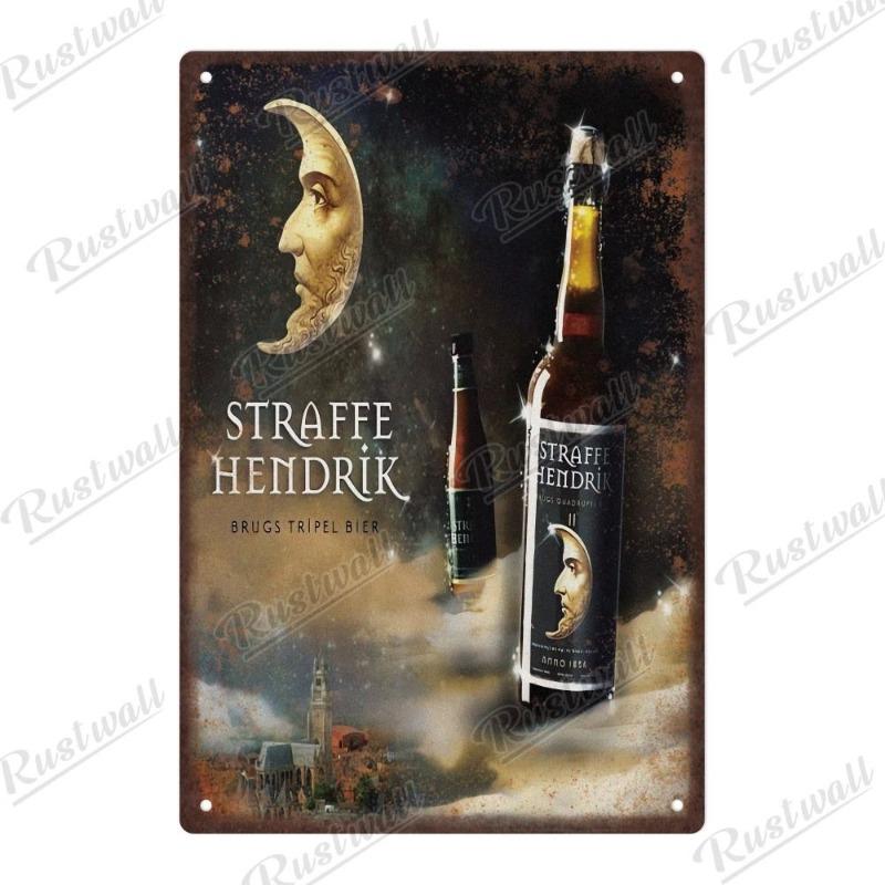 Vintage Beer Metal Sign, New Year Pub Decor Plaque