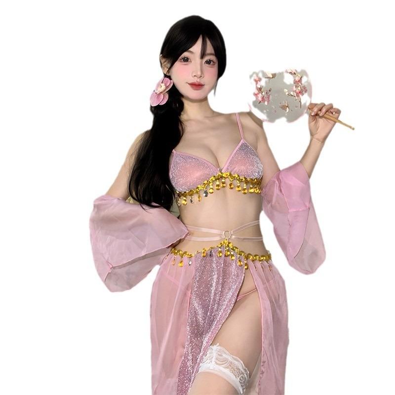Fun Underwear, Antique Hanfu Straps, Nightdress Set, Small Breasts Show Big Belly Pockets, Uniform, Pure Desire Style Flirting Clothes