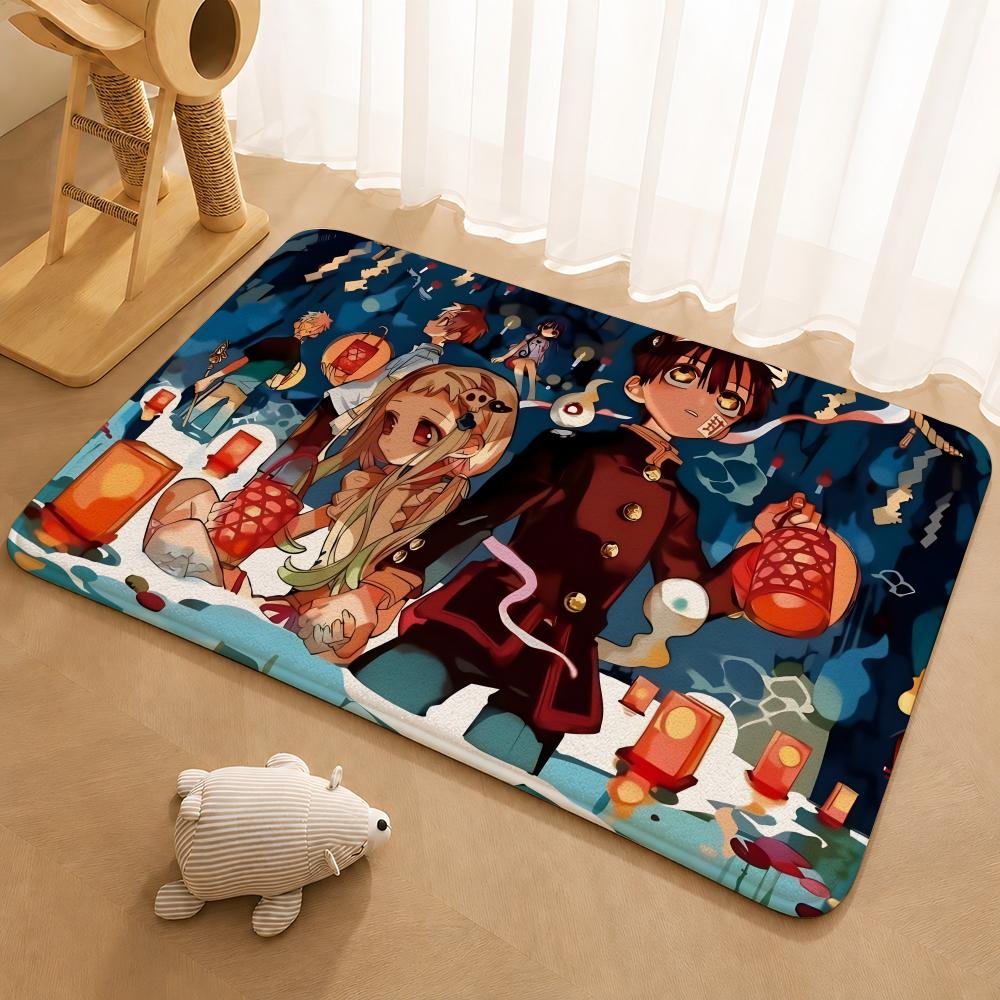 Animation Toilet-bound Hanako-kun Floor Mat Floor Mat Soft Flannel Non-Slip Door  Rug for Living Room