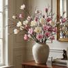 Large Artificial Magnolia Flower Real Touch Realistic Faux Magnolia Branch Plastic Handmade Simulation Big Magnolia Living Room
