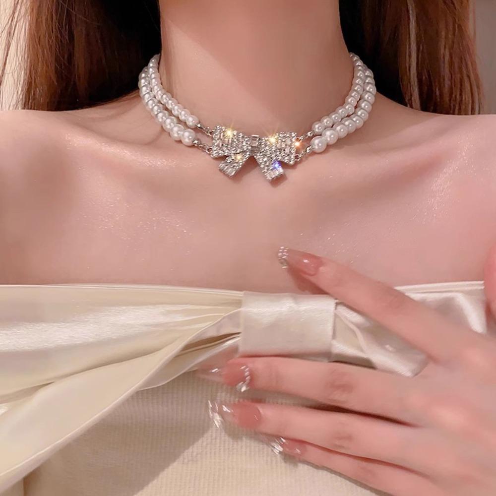 Elegante Verlobungsketten Wunderschöne Schlüsselbeinkette Heißer Verkauf Diamantkette Jubiläumsgeschenk