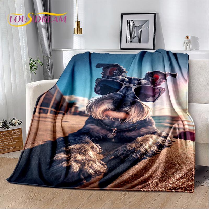 Ковдра з мультяшним хаскі, самоє, чихуахуа, померанський шпіц Кокі, м'яка ковдра для дому, спальні, дитяча ковдра для дивана