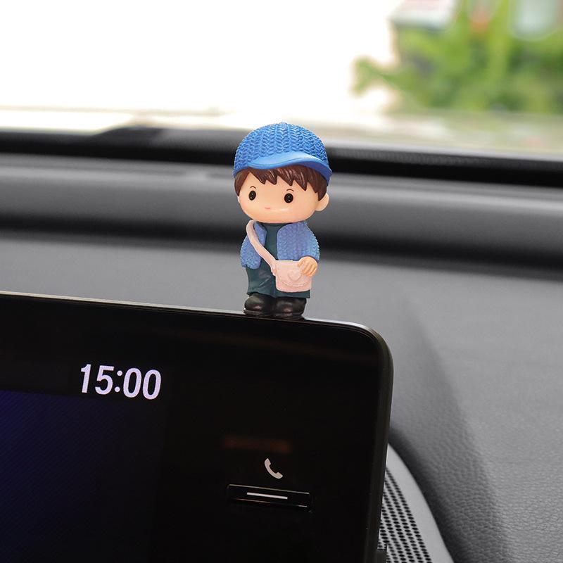 

Украшение на консоль автомобиля в виде мультяшного мальчика в виде утконоса - креативное украшение для автомобильной куклы на вентиляционное отверстие кондиционера. 1 backpack for boys белый