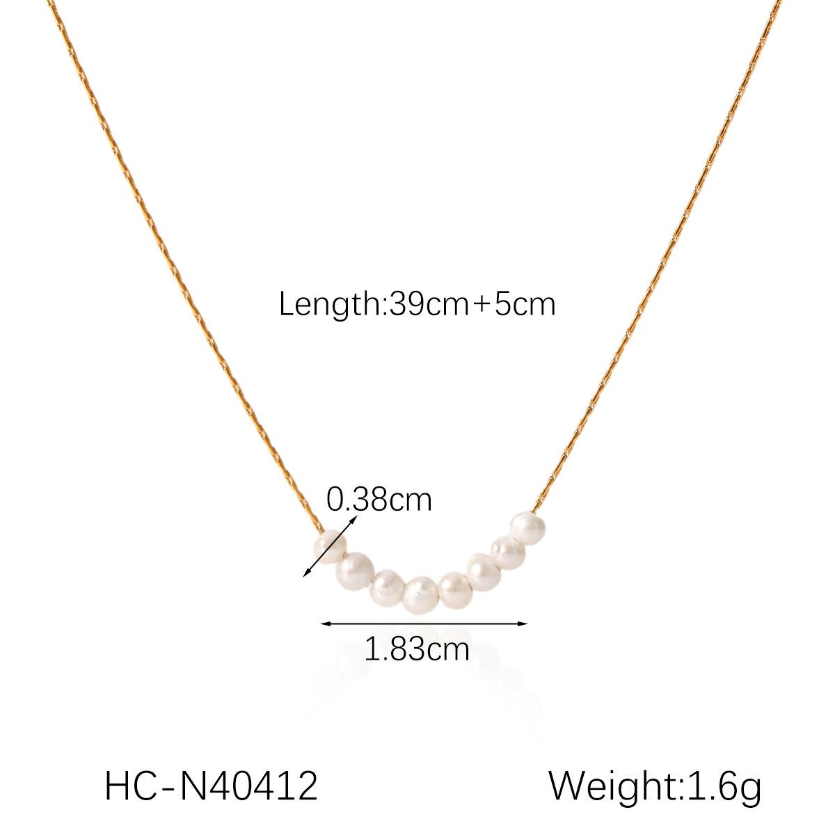 French Vintage Freshwater Pearl Necklace Beaded Choker Light Luxury Titanium Steel Necklace Non Fading