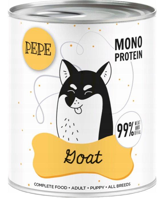 Dierenvoer | Pepe | Natvoer voor Honden - Blik 800G - Geit | Geit 800G