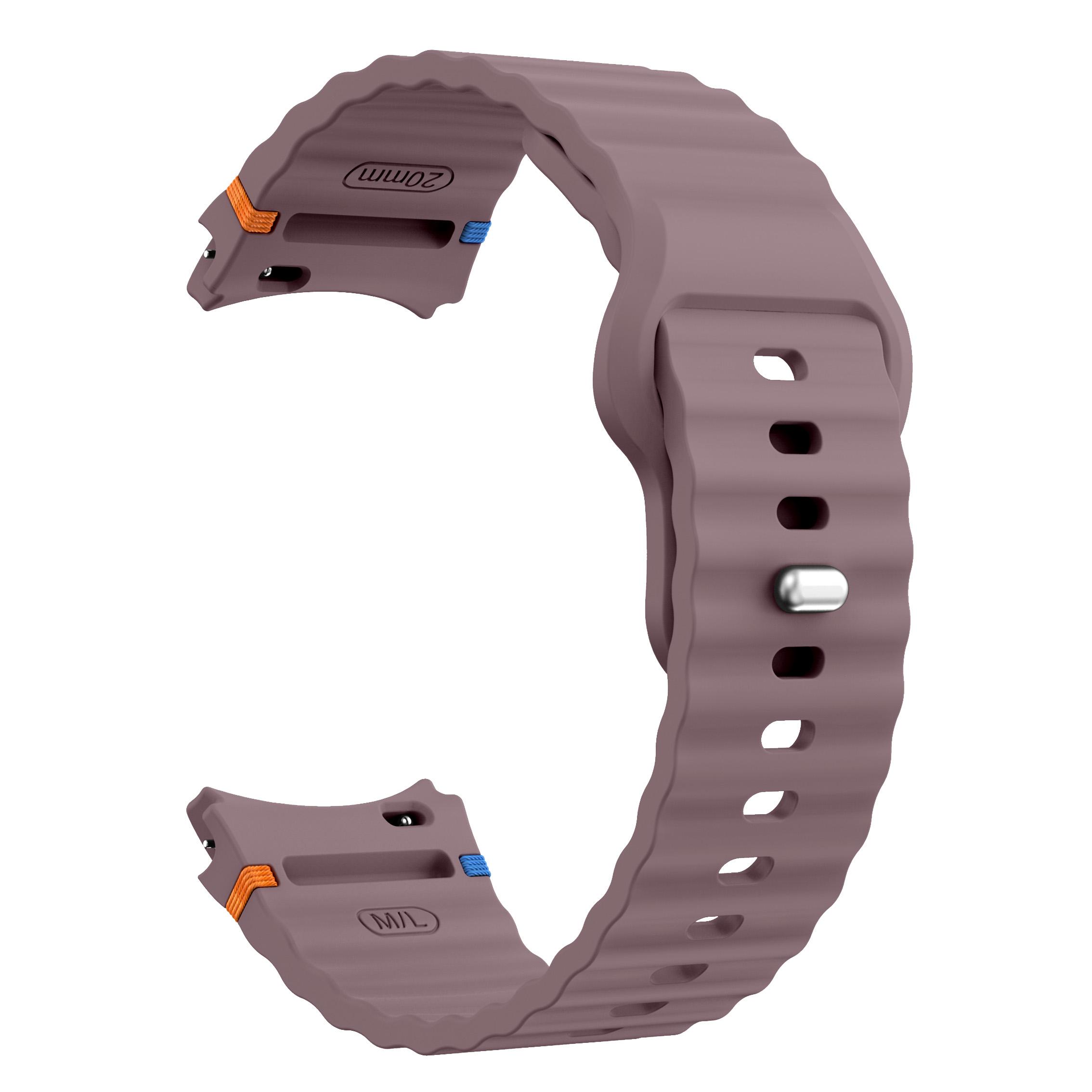 

Ремінець для годинника для Samsung Galaxy Watch7 40 мм 44 мм/Watch6 40 мм 44 мм Хвилястий силіконовий ремінець на зап ястя Smoky Purple