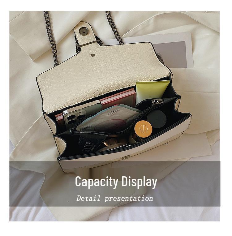 Snake Print Crossbody Chain Bag - 2024 Small European & American Style Single-Shoulder Bag for Women