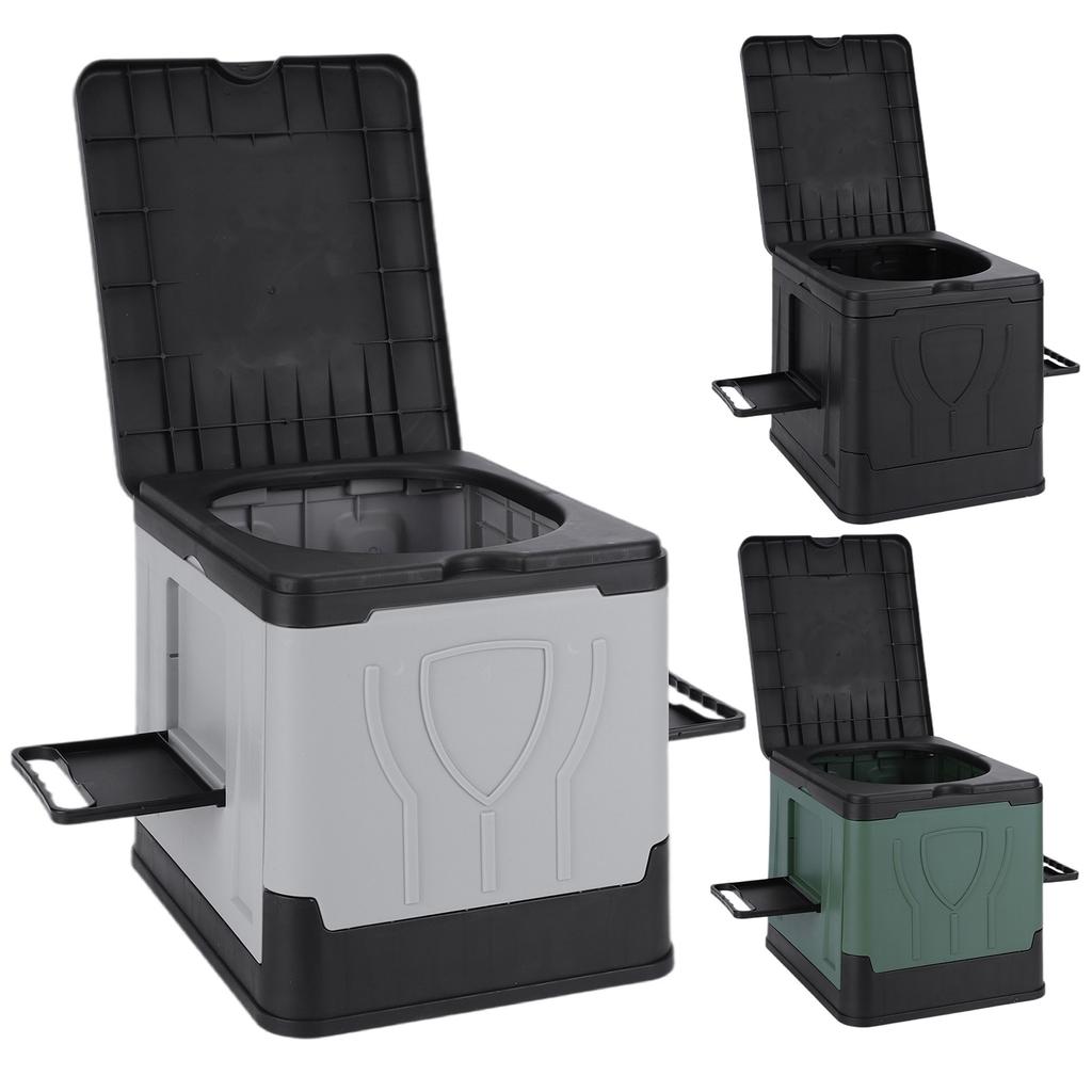 Toilettes de Camping Pliables avec Porte-Papier et Couvercle Toilettes d'Urgence Réutilisables pour Camping Voyage Plein Air Voiture Camping-Car et Usage d'Urgence