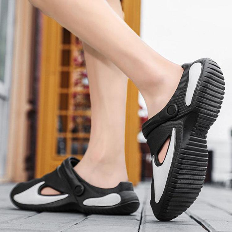 Cave Shoes Men's Summer Outer Wear Beach Anti-slip Slippers Thick Bottom Super Soft Wrapped Toe Sandals Dual Purpose