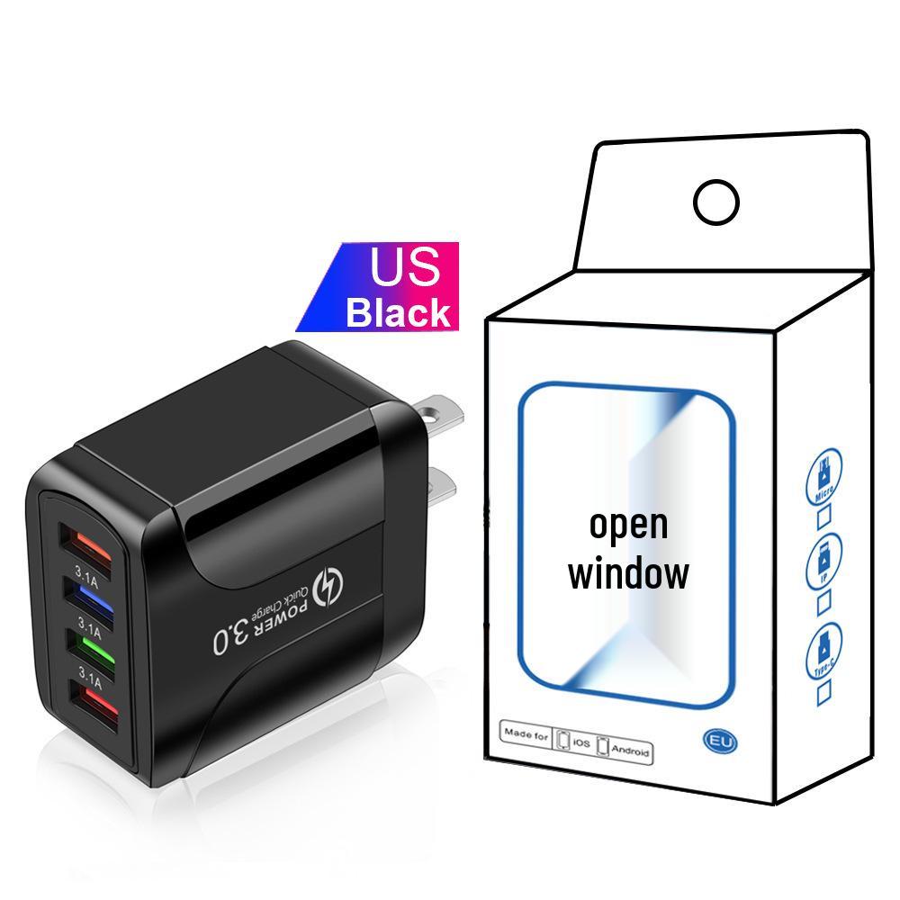 Colorful 4-Port USB Travel Charger 5V/2.4A Fast Charging, Australian Standard