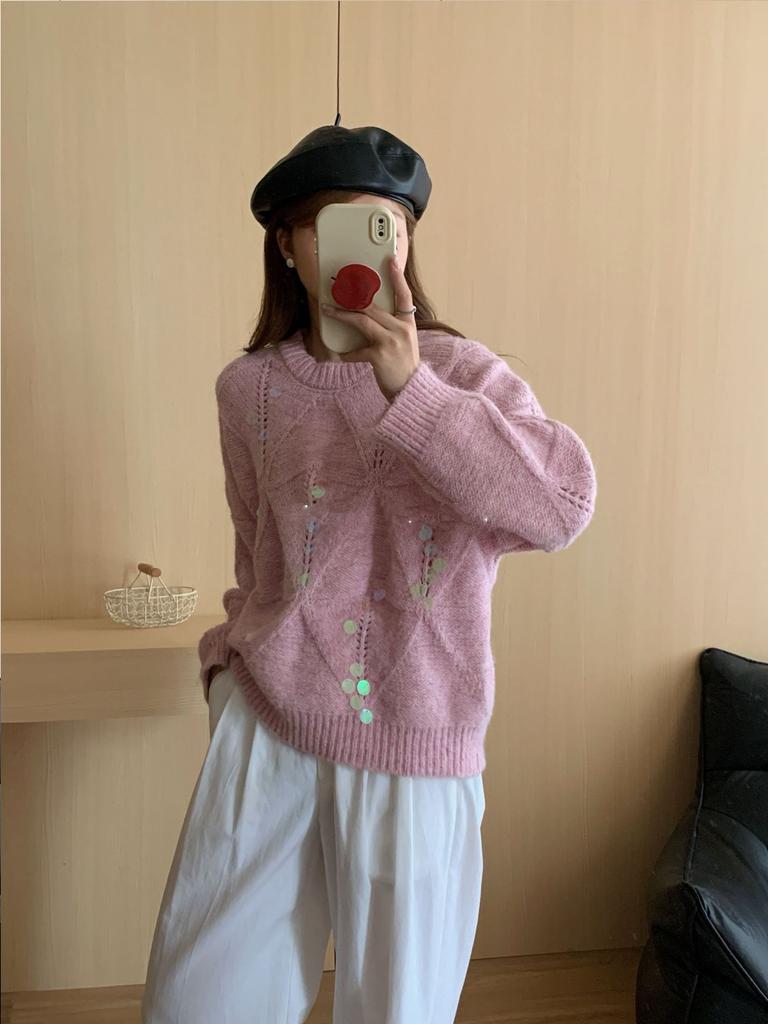 Women's Casual Long Sleeve Fall Winter Chunky Sweaters Crew Neck Solid Color Knitted Sweater for Women Oversized Pullover Tops Loose Fit Jumper