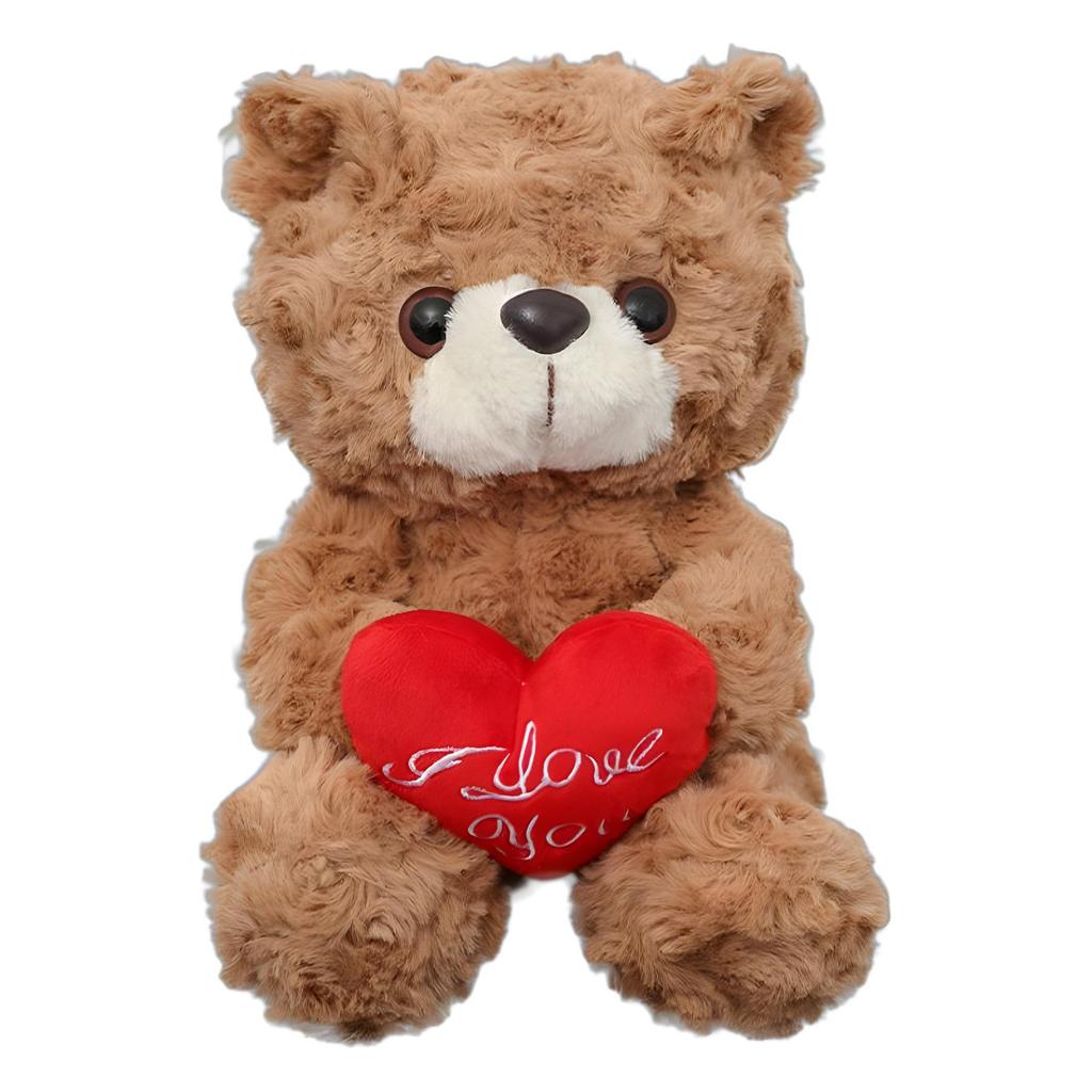 Christmas Teddy Bear Plush Toy - Cute Gift for Girls with Hugging Flowers