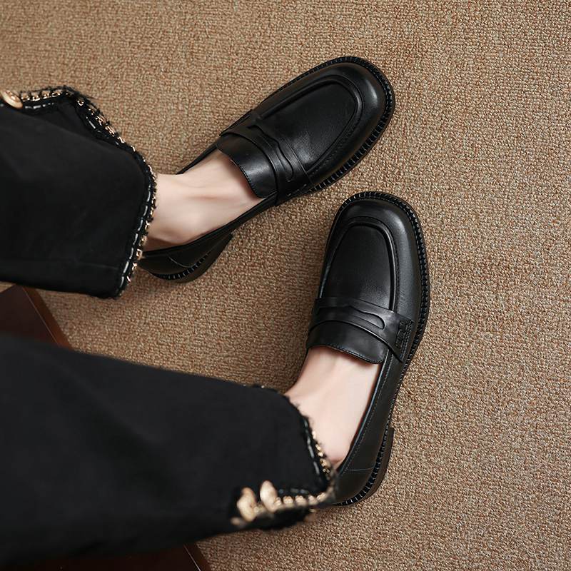 Krazing Pot Kuhleder Runde Zehenpartie Größe 42 Slipper Dicke Mittelhohe Absätze Zum Hineinschlüpfen Gladiator Braun Schwarz Farbe Herbst Pumps