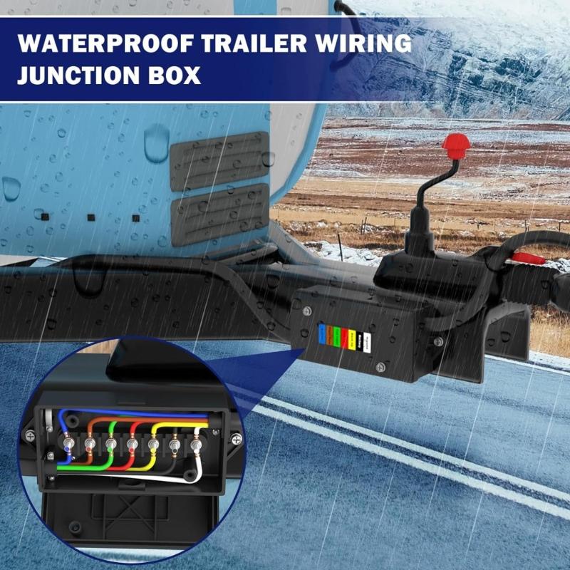 Heavy Duty Waterproof 7 Way Junction Box Easy Installation Electric Wire Connection Box For RVs Camping Vehicle Circuits