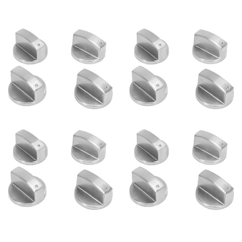Ручки плиты, Ручка духовки(16Pcs),Универсальные серебристые ручки управления газовой плитой 6 мм, адаптеры, поворотный переключатель духовки серебряный