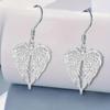 One Angel Wings Heart Pendant Necklace A Pair Of Angel Earrings Women'S Jewelry Christmas Gift