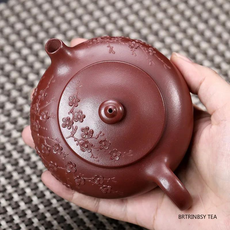 150ml Chinese Yixing Purple Clay Teapot Handmade Plum Blossom Zisha Tea Pot Tradition Household Kettle Zisha Tea Set Accessories