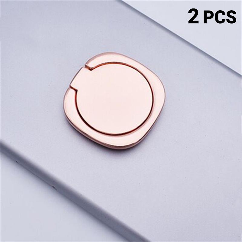 Metal Phone Finger Ring Holder 2Pcs 360° Rotation Strong Sticky Adhesive Anti-drop Stand for Smartphone Daily Carry