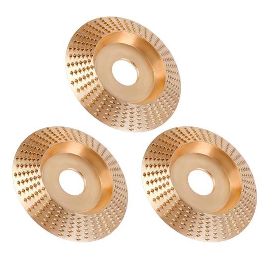 3Pcs Angle Grinder Polishing Pad, Wide Angle Grinder Compatible 4-4.5 Inch with Adapters, Curved Grooved Anti-Clog Teeth for Engraving Polishing