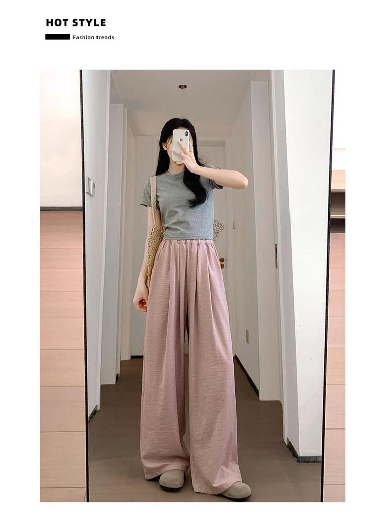 2025 Damen High Waist Locker Yamamoto Milchpuff Weitbein Sporthose