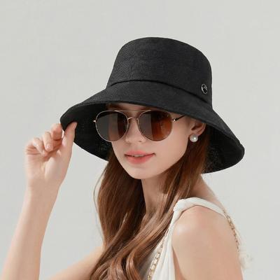 Spring Summer Outdoor Travel Sun Hat Women's Big Brim Fisherman Hat Sunscreen Hat