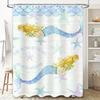 "Mermaid Beach House Shower Curtain, Waterproof & Mildew-Resistant Bath Curtain with Ocean Theme for Coastal Home Decor"