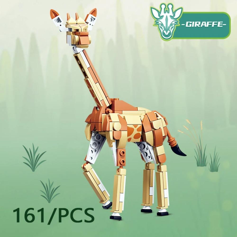 MOC City Creative Building Blocks Accessories Zoo Rhino Lion Kangaroo Wolf Fox Frog Bee Crow Peacock Mini Brick Toy Gifts X021