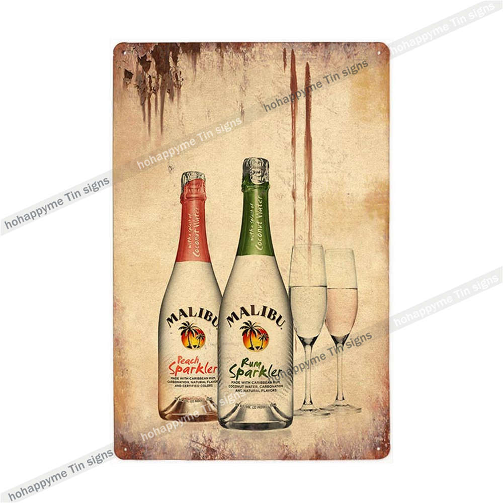 Segno di Latta Malibu Rum Pittura Metallica Targhetta Per Bar Pub Club Caffè Decorazione Adesivo Murale Poster Famiglia Targhe 20x30cm