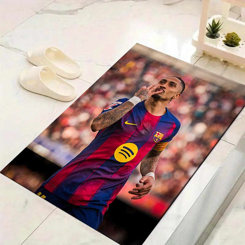 1pc Moroccan Football Star Rug, Office Carpet Indoor Outdoor Entrance Doormat, Non-Slip Soft And Comfortable, Living Room. DT707074