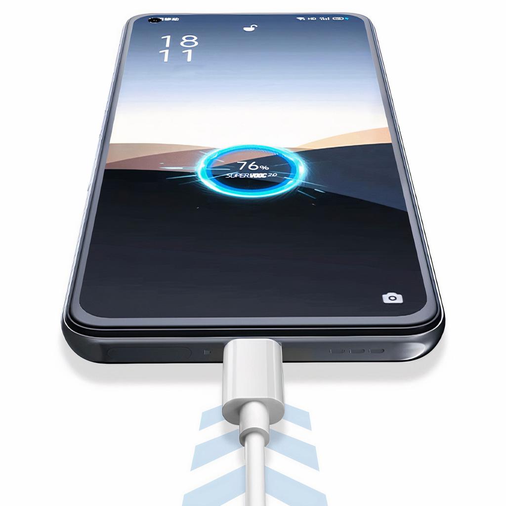 Kabel Oppo Dl136 Supervooc Super Szybki Usb Do Usb-C Type C 65W 1M Przewód Biały