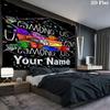 Among Us Custom Name Wall Tapestry Aesthetic Wall Hanging Printed Fabric Blanket Decorative Tapestries for Bedroom Living Room Home Decor