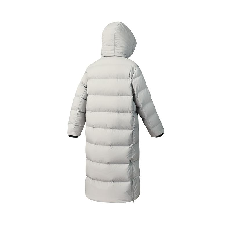 FILA Fitness Minimalist Fashion Casual Versatile Comfortable Warm Waterproof Loose Long Hooded Goose Down Jacket Unisex outerwear A51U541902FBG