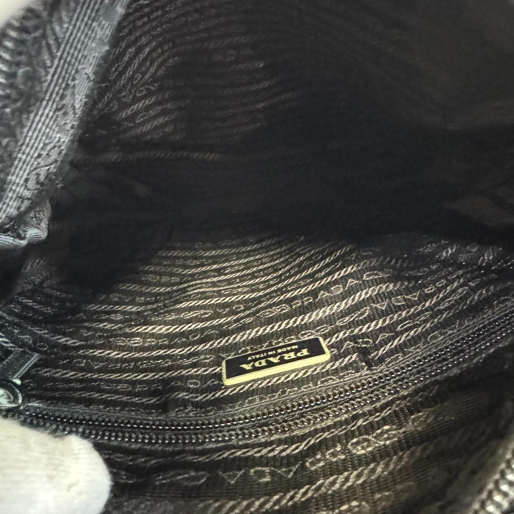 PRADA Triangle With logo Nylon Shoulder Bag black Nylon Used