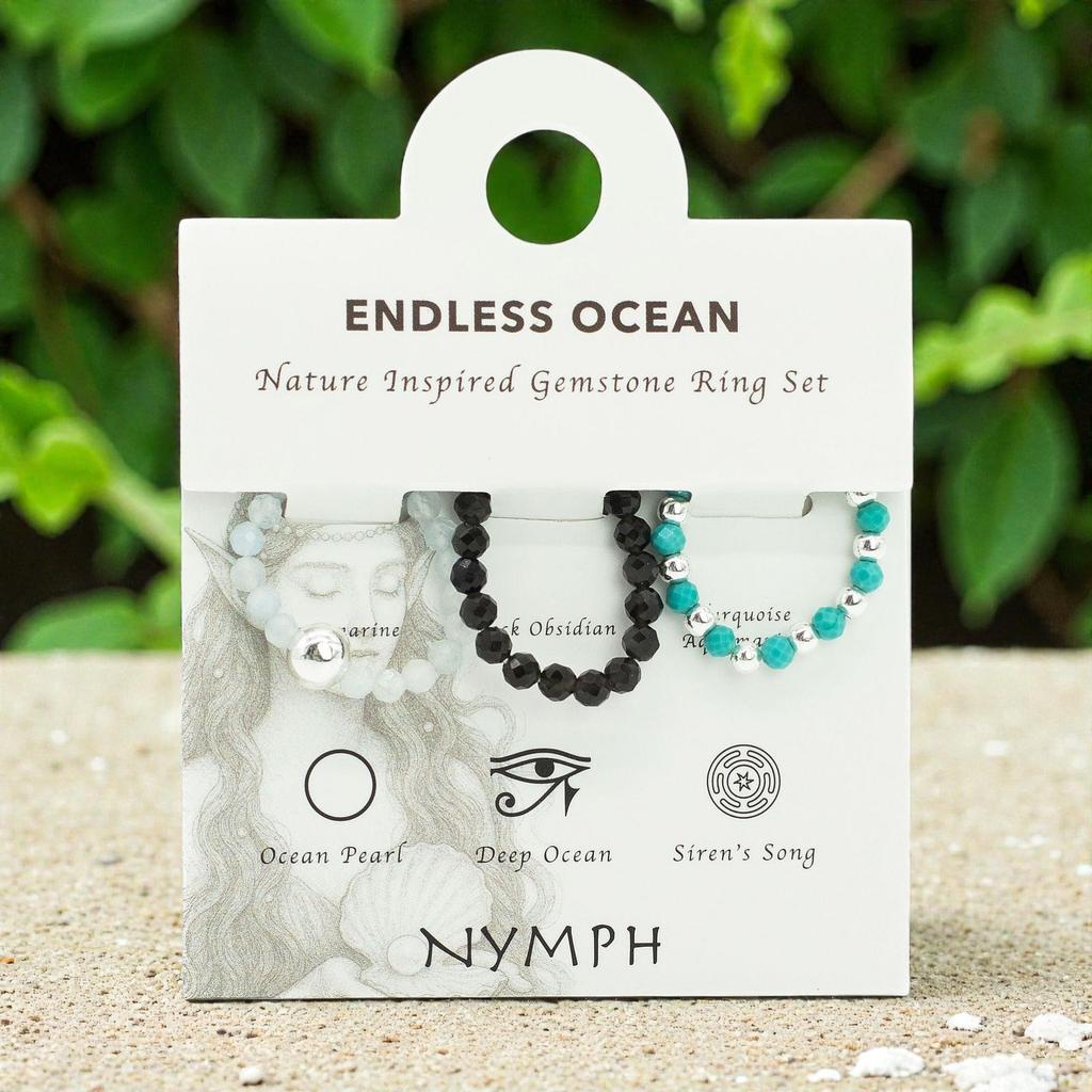 Nymph Spirit Gemstone Ring Set – Endless Ocean