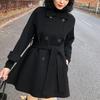 Woolen Coat Womens Autumn Winter New Fashion Slim Versatile Casual Woolen Jacket Women Double Breasted Waist Outerwear