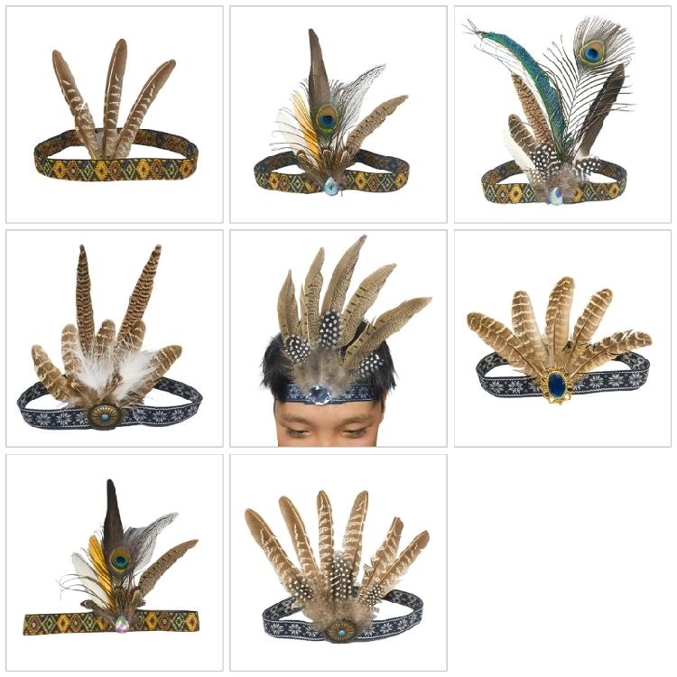 Elegant Feather Headband Cosplay Costume Ethnic Hairband For Adult Children Stage Props Accessories and Themed Parties