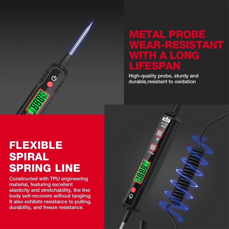 HABOTEST HT86A Car Voltage Detector Smart Voltage Tester Volt Pen Resistance Continuity Car Fault Maintenance Circuit Test Probe