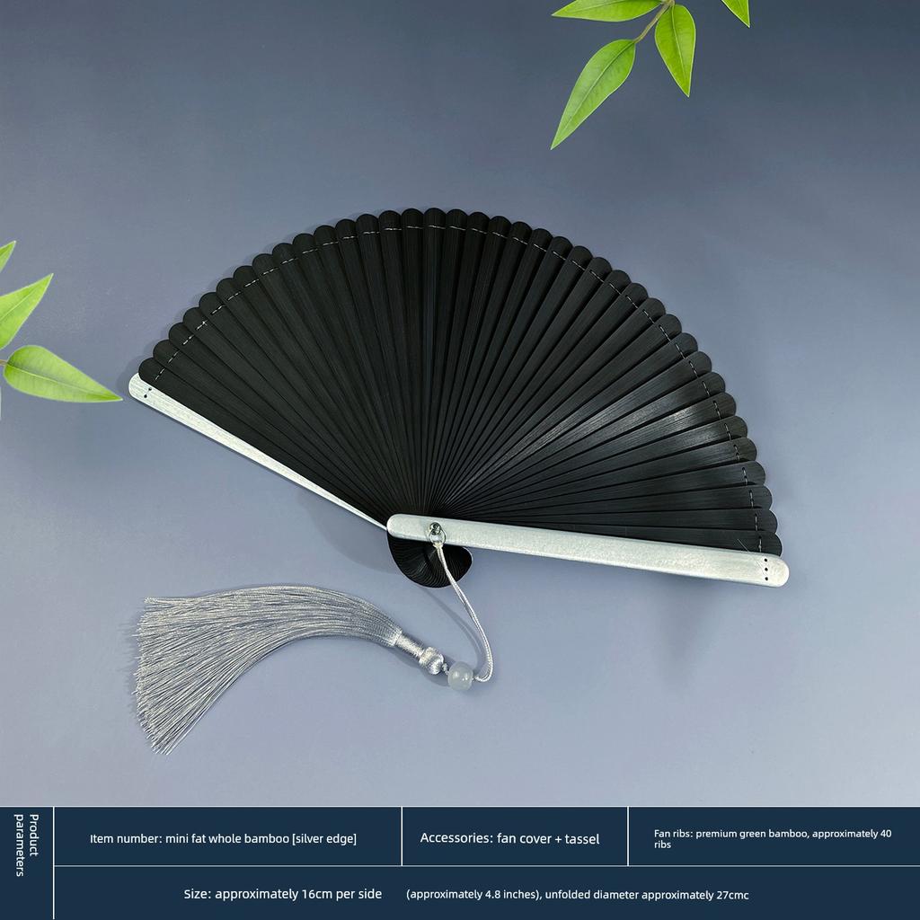 Cut Out 5-Inch Chinese Style Chinese Ancient Style Red and Black Folding Fan